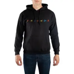 Mens Friends Sitcom Black Graphic Hooded Sweatshirt