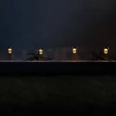 4pk 17" Solar LED Pathway Lights Silver - Alpine Corporation: Waterproof, Energy-Efficient Garden & Lawn Lighting