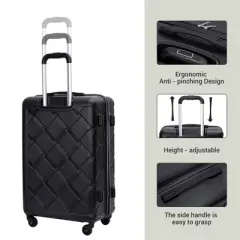 KTMBDW 8 Piece Luggage Set Carry on Suitcase with ABS+PC hardshell, Spinner Wheels & YKK Zipper TSA Lock (20/24/28 Inch)