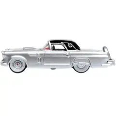 1956 Ford Thunderbird Gray Metallic with Raven Black Top 1/87 (HO) Scale Diecast Model Car by Oxford Diecast