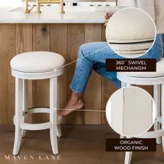 Maven Lane Eva Round Backless Swivel Kitchen Bar Stool