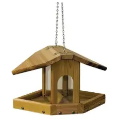 Stovall Cedar Multi-Sided Seed Hanging Bird Feeder with Chain