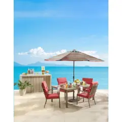 BrylaneHome 9 Ft. Tilt-And-Crank Umbrella