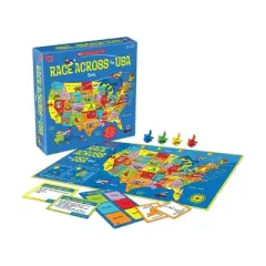 University Games Race Across the USA Scholastic Board Game: Educational Focus Geography, 2-4 Players, 30-Minute Play