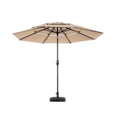 10FT 3-Tier Auto-Tilt Outdoor Umbrella, Aluminum Patio Table Umbrella for Market, Pool, Deck (Base Not Included) - Maison Boucle
