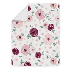 Watercolor Floral Bedding Set Burgundy Wine/Pink - Sweet Jojo Designs