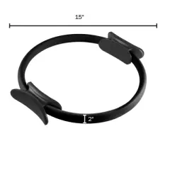 Wakeman Fitness 15" Pilates Dual Grip Toning Ring - Black