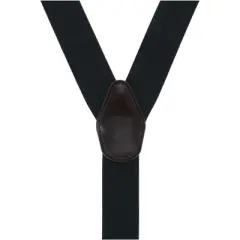 CTM Men's 1.375 Inch Wide Solid Color Y-Back Button-End Suspenders