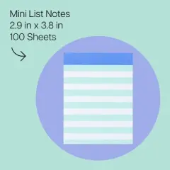 Noted by Post-it Mini List Notes Mint Green