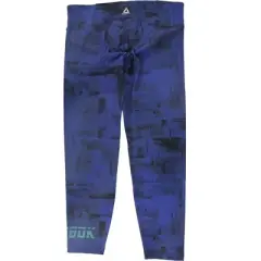 Reebok Womens MYT Allover-Print Yoga Pants, Blue, Large