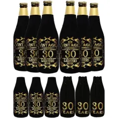 VeryMerryMakering 30th can coolers Birthday Gifts for Men, 12pcs, Black