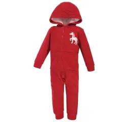 Hudson Baby Toddler Girl Fleece Jumpsuits, Coveralls, and Playsuits 2pk, Christmas Unicorn