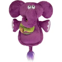 Hear Doggy Flatties with Chew Guard Technology Dog Toy, Elephant, Purple,  Large (58547)