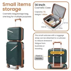 Whisen 4-Piece Luggage Set with Spinner Wheels & TSA Lock (14"/20"/24"/28")