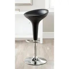 Shedrack Swivel Bar Stool - Black - Safavaieh