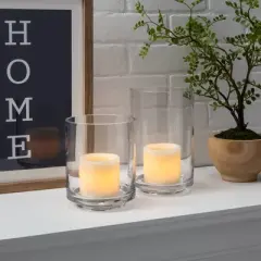 2pk 3" x 3" LED Flameless Black Wick Candle Cream - Threshold&trade;