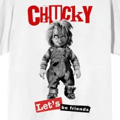 Chucky Let's Be Friends Crew Neck Short Sleeve Men's White T-shirt