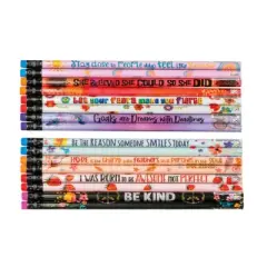 Inspirational Quote Pencils (16 Pack) - #2 HB Lead, Motivational Sayings for Students