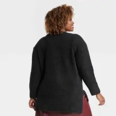 Women's Fuzzy V-Neck Tunic Pullover Sweater - Ava & Viv&trade;