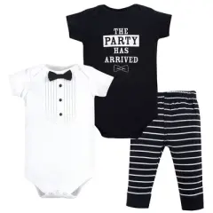 Little Treasure Baby Boy Cotton Bodysuit and Pant Set, Party Tux