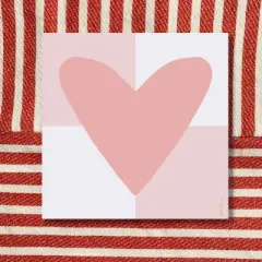 Pink Heart 6" x 6" Square Love Notepad by Ramus & Co (100 Heavyweight Tear-Off Sheets)
