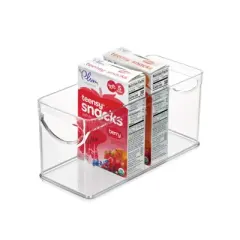 iDESIGN Recycled Plastic Cabinet and Pantry Storage Bin with Integrated Handles Bin: Clear Kitchen Organizer, 10"x4"x5"