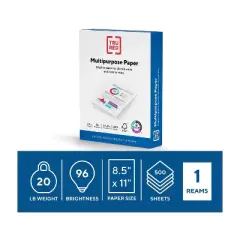 TRU RED 8.5" x 11" Multipurpose Paper 20 lbs. 96 Brightness 500/RM 513099