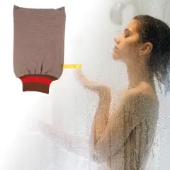 Unique Bargains Bath Shower Gloves Body Scrubber 9.25"x5.71" 1 Pc