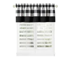 Kate Aurora Modern Farmhouse Buffalo Plaid Checkered Rod Pocket Window Valance