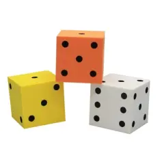 Koplow Games Foam Spot Dice, 2", Assorted Colors, Bag of 36