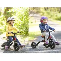 HearthSong 2-in-1 Lightweight Folding Tricycle and Balance Bike for Beginning Riders