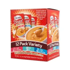Hartz Delectables Bisque Tuna, Shrimp & Chicken Cat Treats Variety Pack - 16.8oz/12ct