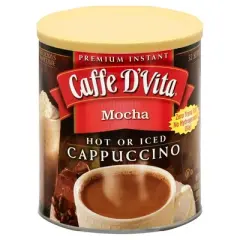 Cafee D Vita Cappuccino Instant Mocha - Pack of 6 - 16 oz