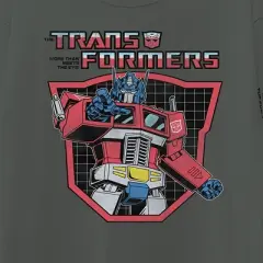 Hasbro Transformers Mens Throwback Shirt - Optimus, Megatron, Bumblebee - Long Sleeve T-Shirt with Sleeve Print