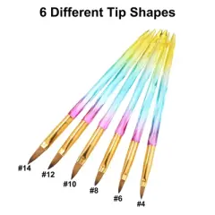 Unique Bargains Nail Art Brushe Set 6 Pcs