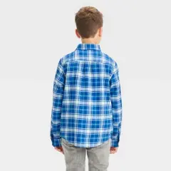 Boys' Long Sleeve Plaid Flannel Button-Down Shirt - Cat & Jack&trade;