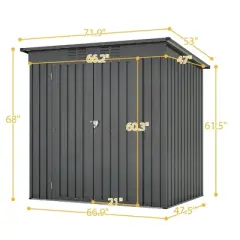 MOEPISY 6 x 4 ft Outdoor Storage Shed, All Weather Tool Shed for Garden, Backyard, Lawn, Black