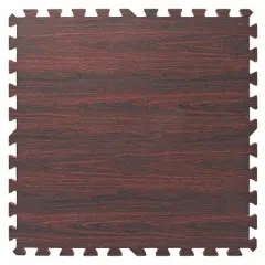 Home Aesthetics 100 SqFt 3/8" EVA Dark Wood Grain Foam Floor Mat Interlocking Flooring 25 pcs