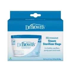 Dr. Brown's Microwave Steam Sterilizer Bags for Baby Bottles Pacifiers Pump Parts and Accessories - 5ct