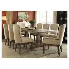 Landon Extendable Dining Table Wood/Salvage Brown - Acme Furniture