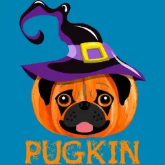 Boy's Design By Humans Pugkin Pumpin Halloween By trantanphat95 T-Shirt