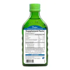 Carlson - Cod Liver Oil, 1100 mg Omega-3s + A & D3, Norwegian, Wild Caught, Sustainably Sourced, Green Apple, 250 mL (8.4 Fl Oz)