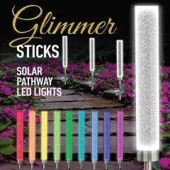 Bell + Howell Color Changing Solar Powered Glimmer Sticks for Gardens and Pathways