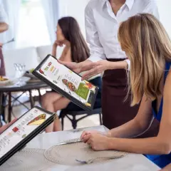 WeChef 30 Pack Menu Covers 8.5 x 14" Book Style Menu Holders 5 Pages 10 Views Restaurant Club Black