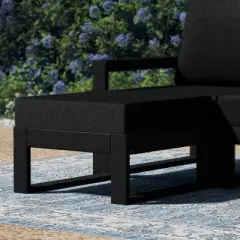 WestinTrends Montara Outdoor HDPE Patio Ottoman with Waterproof Olefin Cushions