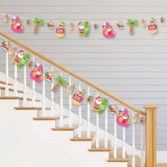 Big Dot of Happiness Tropical Christmas - Beach Santa Holiday Party DIY Decorations - Clothespin Garland Banner - 44 Pc