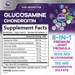 Glucosamine with Chondroitin Turmeric MSM, Triple Strength Joint Support 2100mg - 60 By Nature's Peak