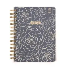 Yoobi Evolve 200pg Ruled Journal 6"x8" Spiral Navy Succulents