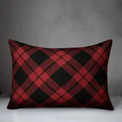 Creative Products Black and Red Plaid 14x20 Indoor / Outdoor Pillow