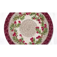 Earth Rugs Cranberries Printed Round Trivet 10"x10" Heat-Resistant Kitchen Accessory